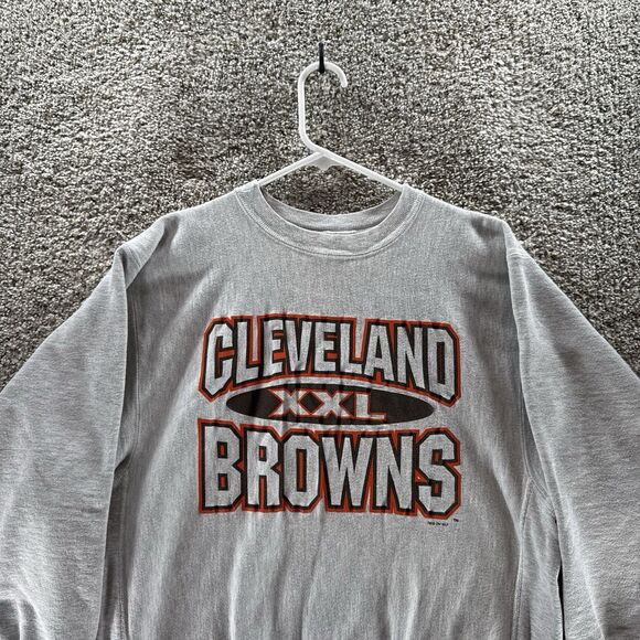 Vintage 90s Cleveland Browns Sweatshirt Mens Large Gray Champion‎ Reverse Weave - Picture 4 of 14